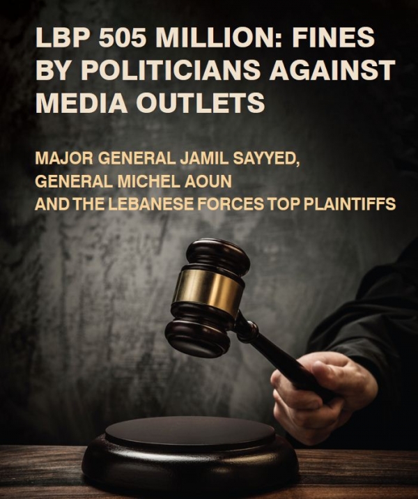 LBP 505 MILLION: FINES BY POLITICIANS AGAINST MEDIA OUTLETS